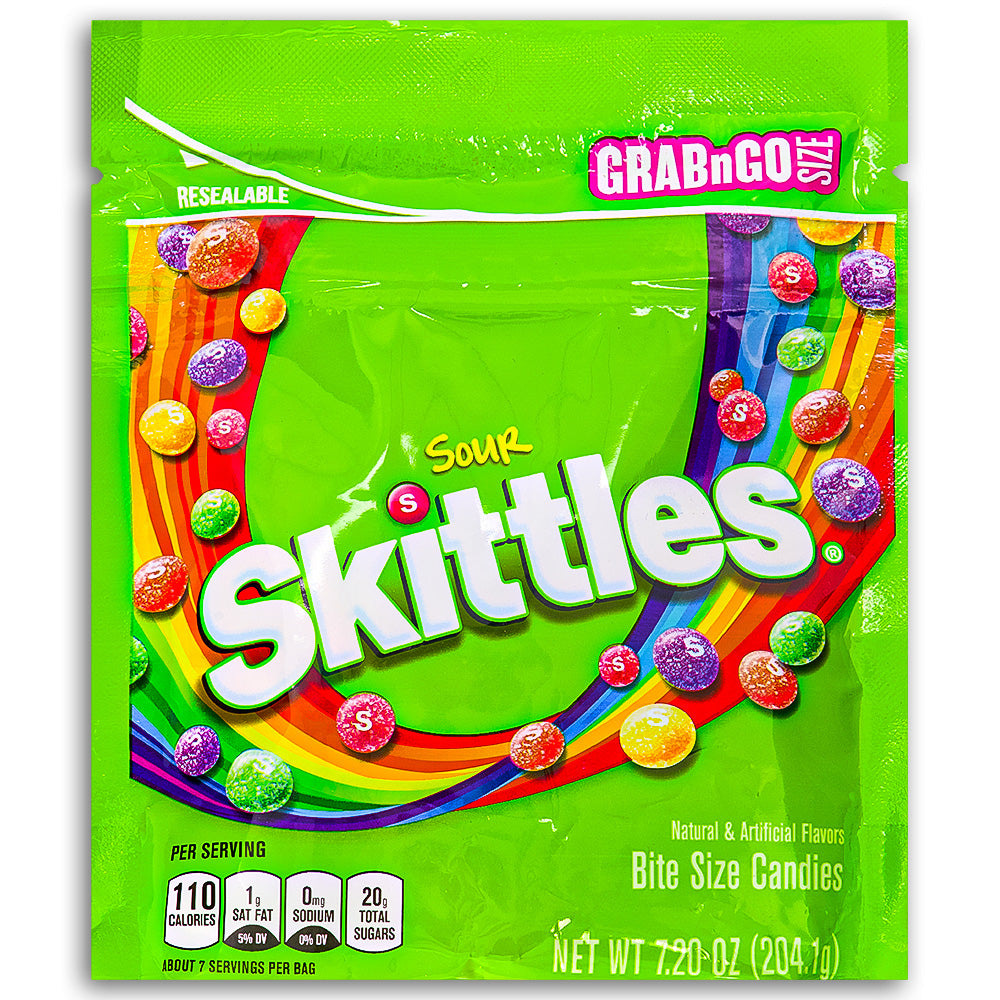 Skittles Sour Candies Grab N Go Size 204.1g Front