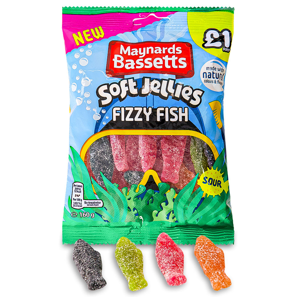 Maynards Bassetts Soft Jellies Fizzy Fish | British Candy – Candy ...
