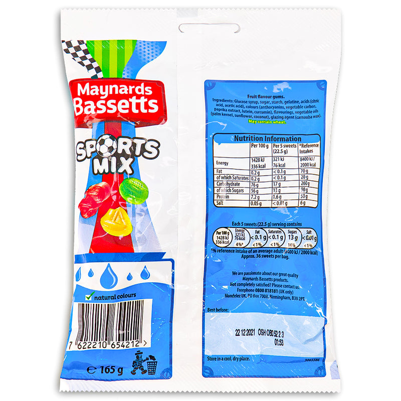 Maynards Bassetts Sports Mix UK 165g Back