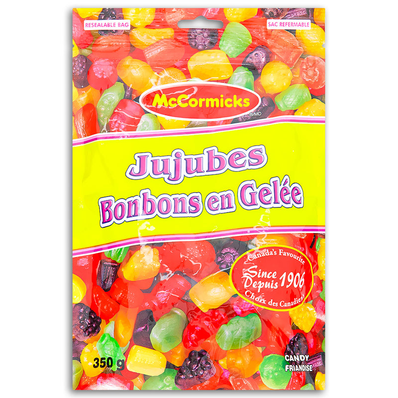 McCormick's Jujubes Peg Bag 350g Front