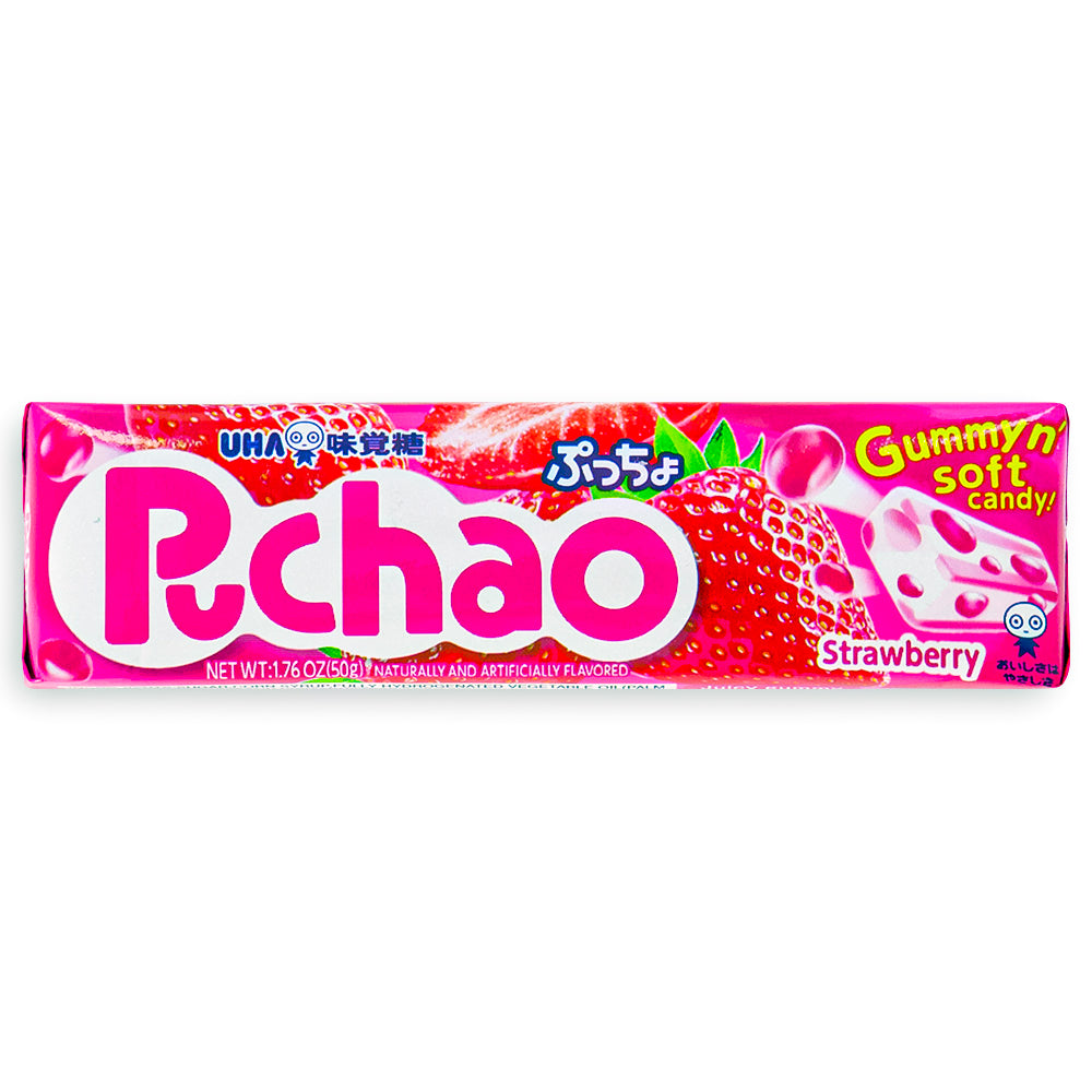 Puchao Strawberry Gummy n' Soft Candy 50 g Front