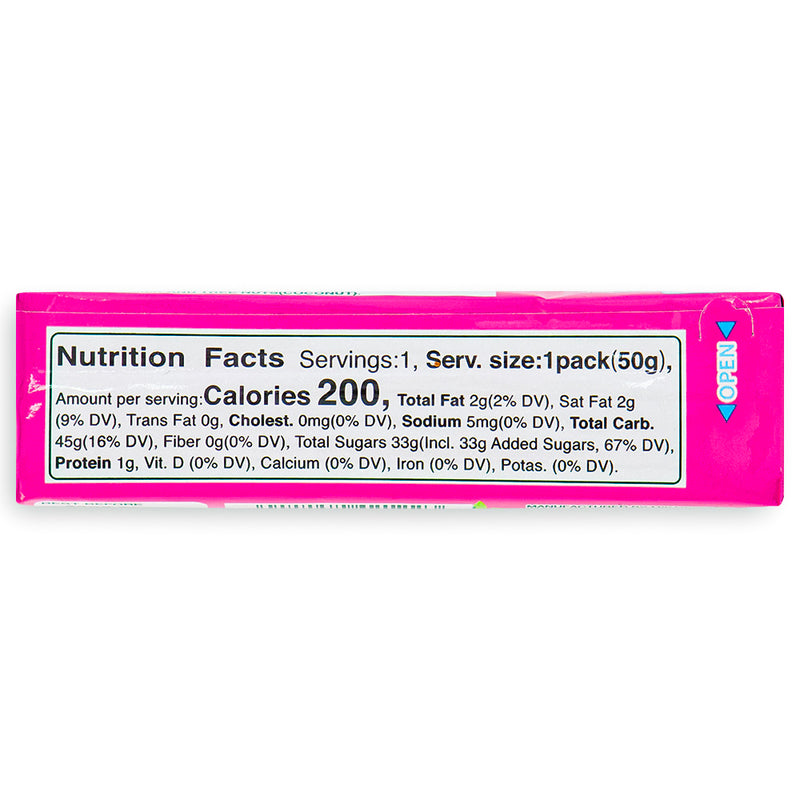 Puchao Strawberry Gummy n' Soft Candy 50 g Back