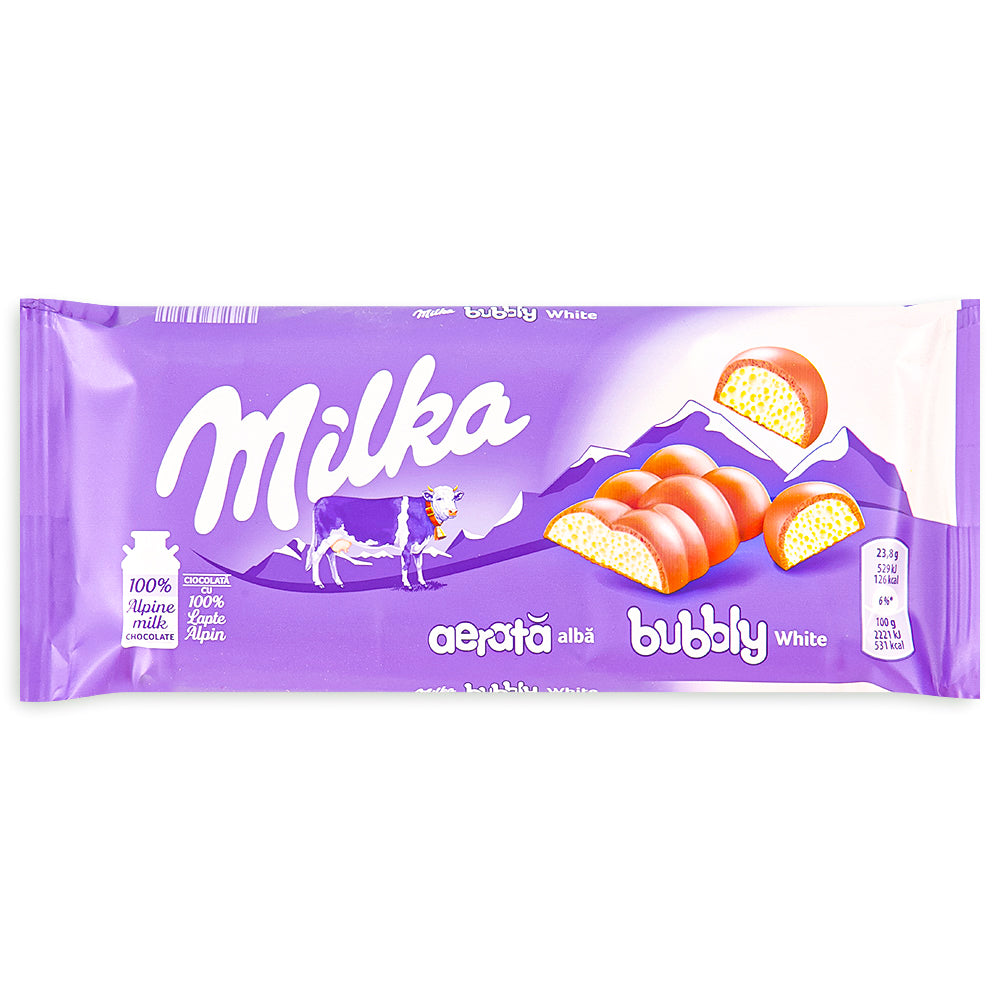 Milka Bubbly White Chocolate Bar Front