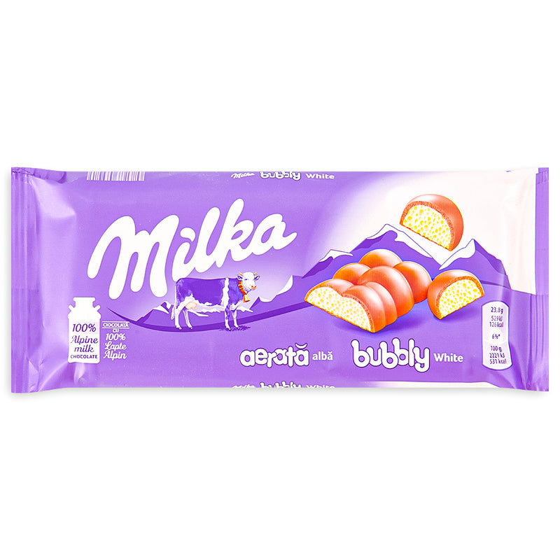 Milka Bubbly White Chocolate Bar Front