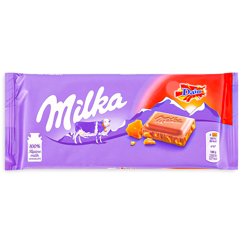 Milka Daim Chocolate Bar Front