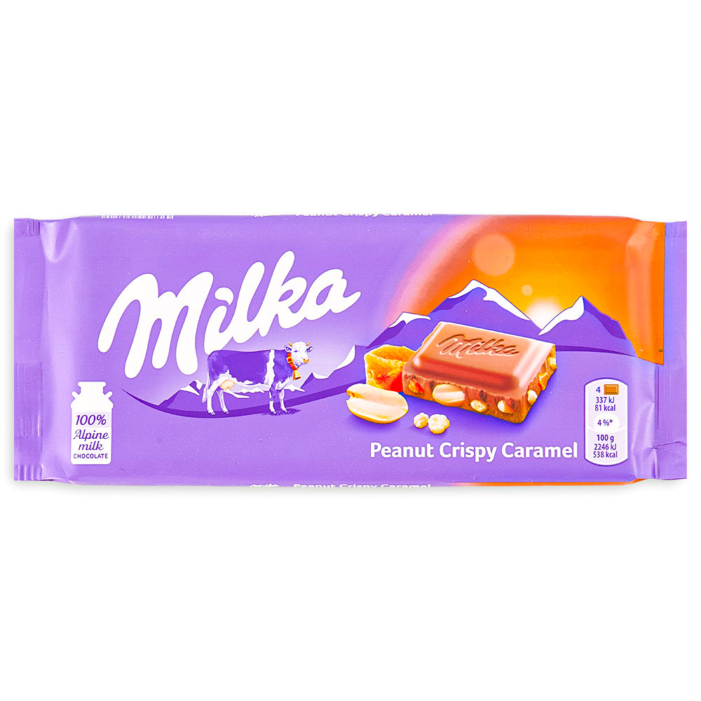 Milka Peanut Crispy Caramel 100g Front