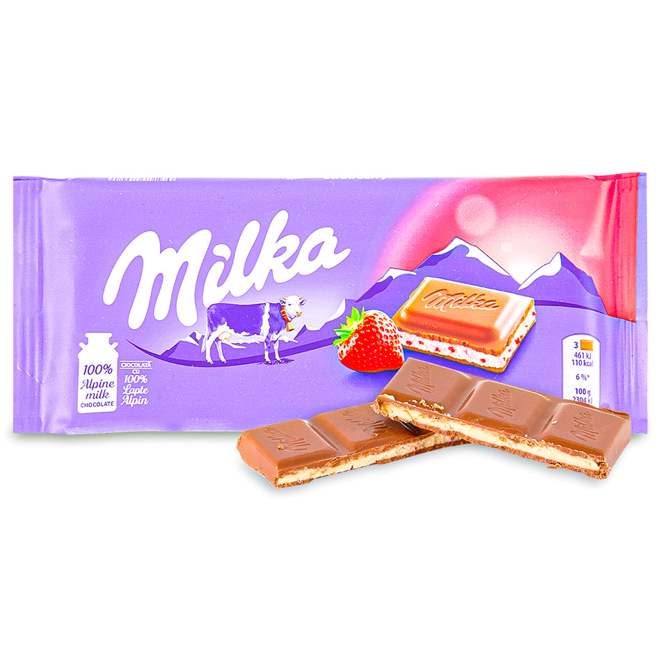 Milka Strawberry Chocolate Bar 100g 