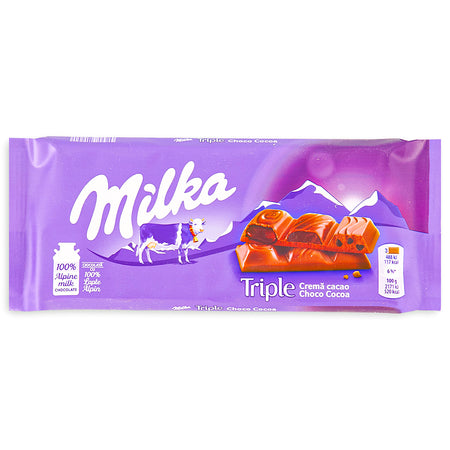 Milka Triple Choco Cocoa Chocolate Bar Front