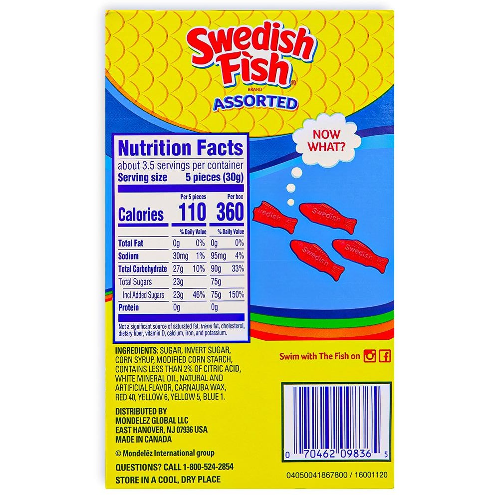 Swedish Fish Candy Assorted Theatre Pack Back