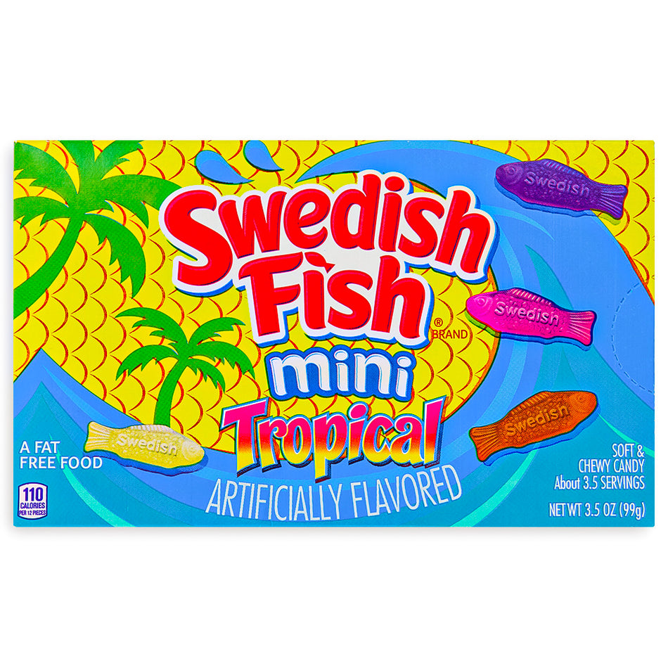 Swedish Fish Mini Tropical Candy Theatre Pack 3.5oz Front