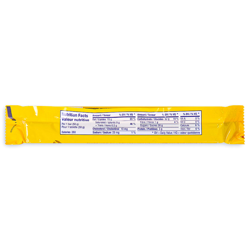 Toblerone - Milk Chocolate Bar 50 g Back Ingredients