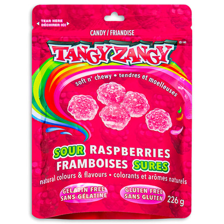 Tangy Zangy Sour Raspberries Candy 226g Front