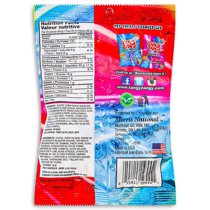 Tangy Zangy Sour Wild Fruit Twisties 127g