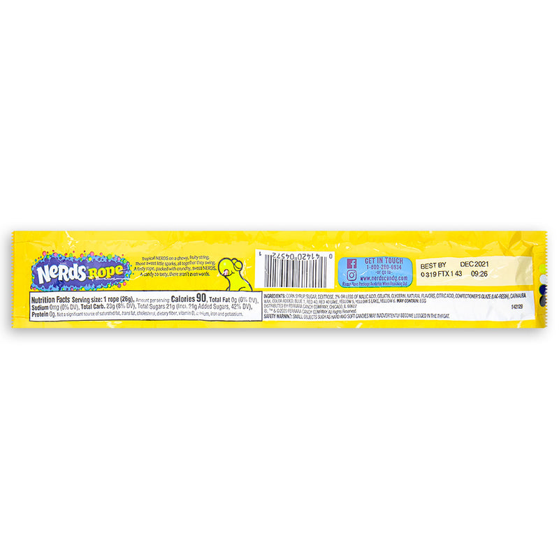 Nerds Rope Tropical Candy Willy Wonka Back Ingredients