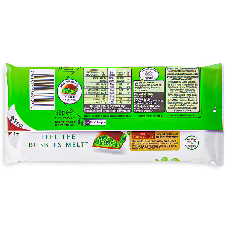 Aero Delightful Peppermint Block UK 90g Back
