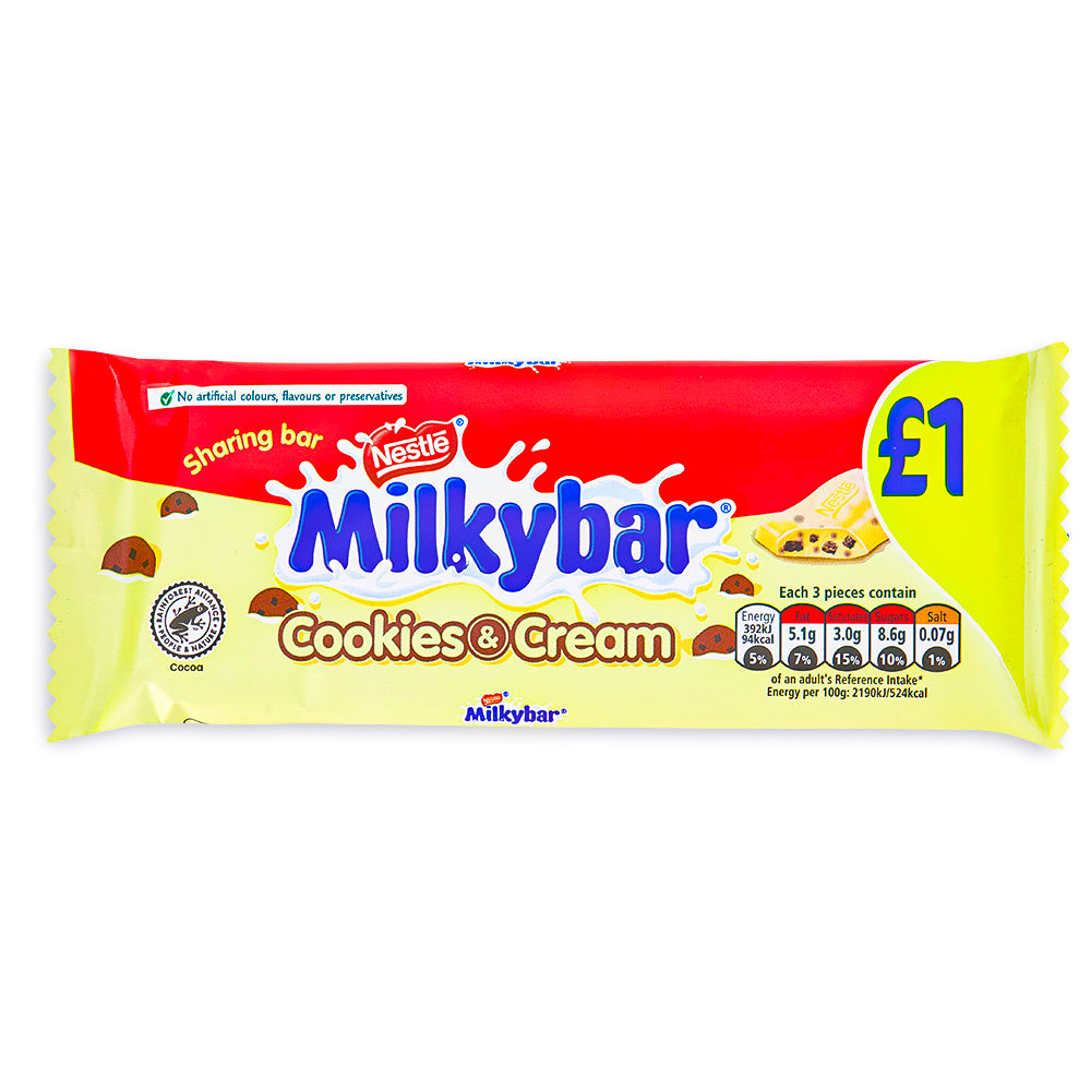 Milkybar Cookies & Cream Block 90g Front