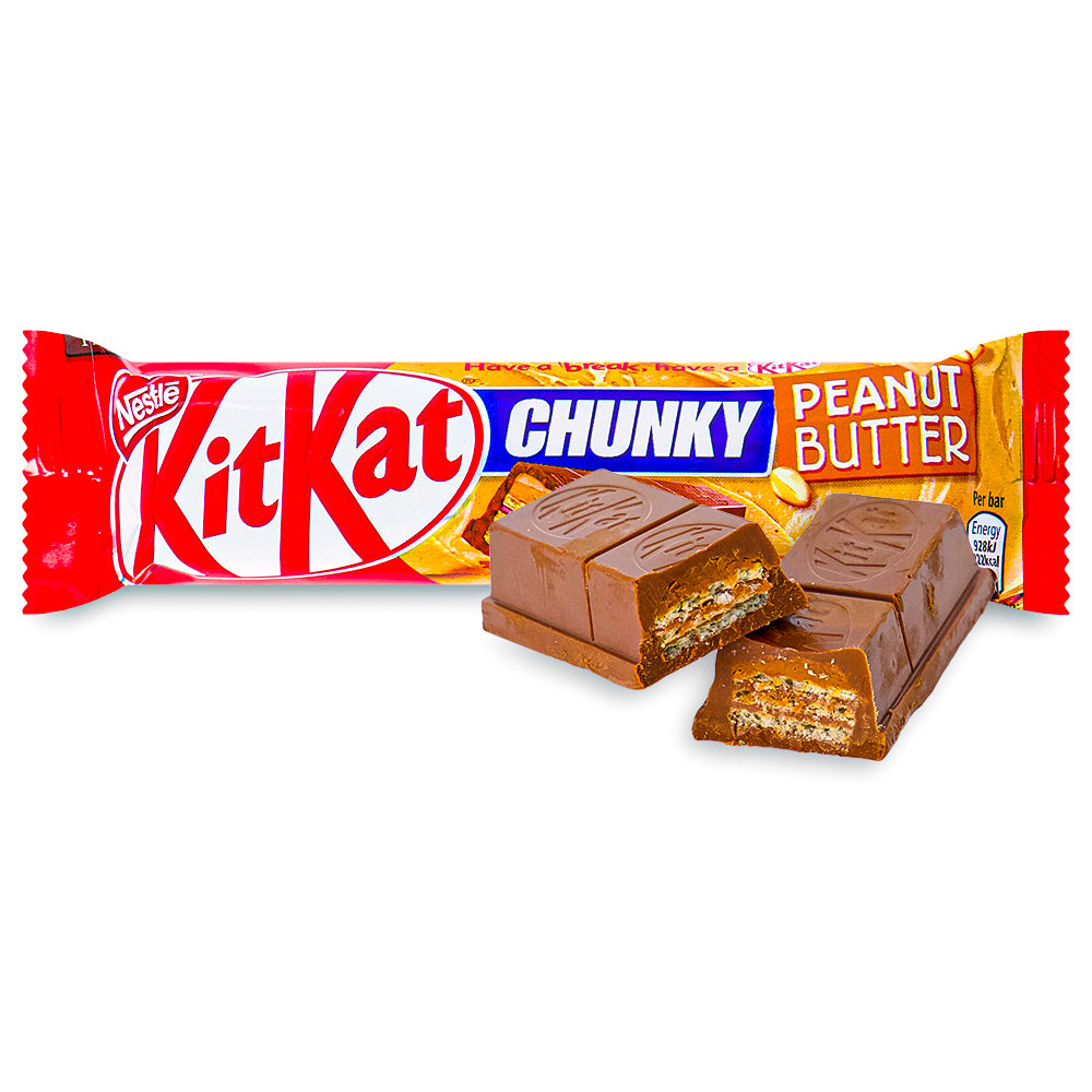 10 X KITKAT CHUNKY PEANUT BUTTER Chocolate Bars - European Sweets 42g Each