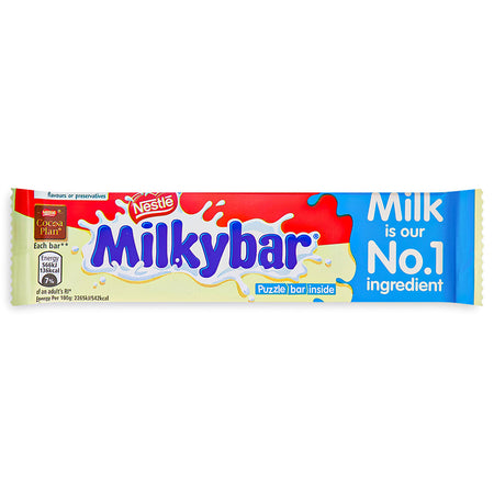 Milkybar 25g Front - Milky Bar - Milky Chocolate Bar - Nestle Chocolate - Nestle Chocolate Bar - Milkybar - British Chocolate - UK Chocolate - British Candy - UK Candy