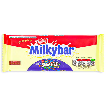 Milkybar Smarties Block UK 100g Front