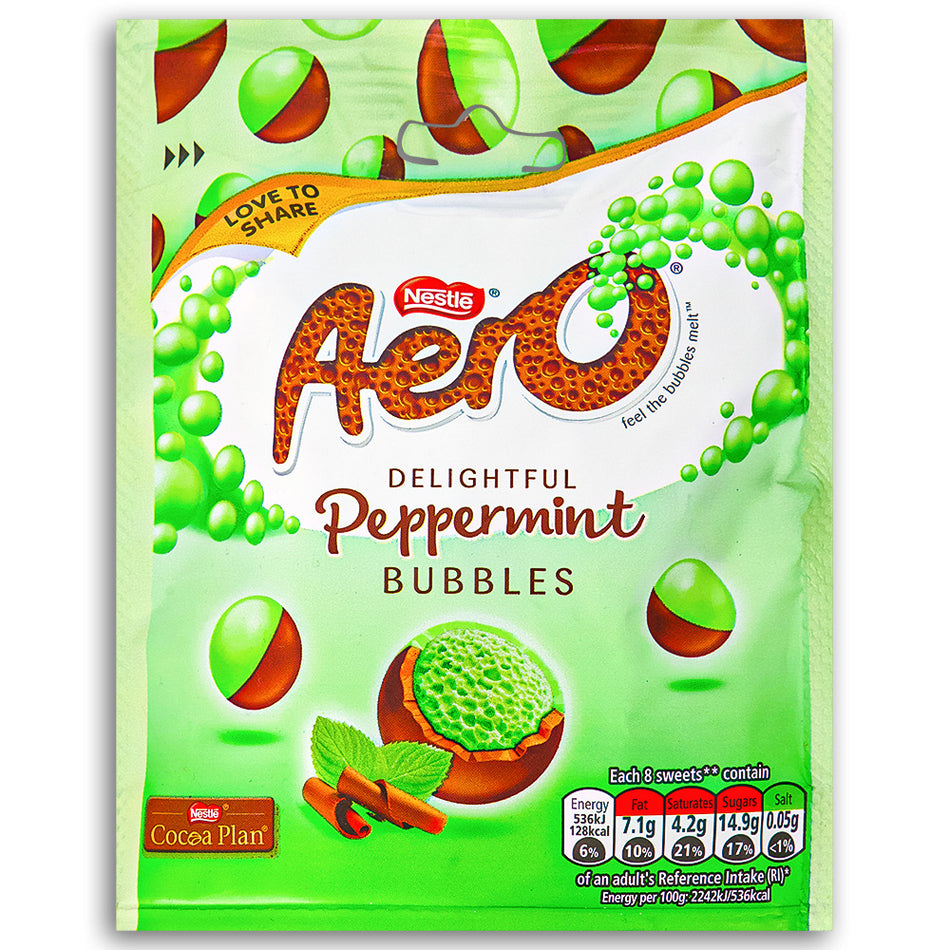 Aero Bubbles Peppermint Pouch UK 102g Front