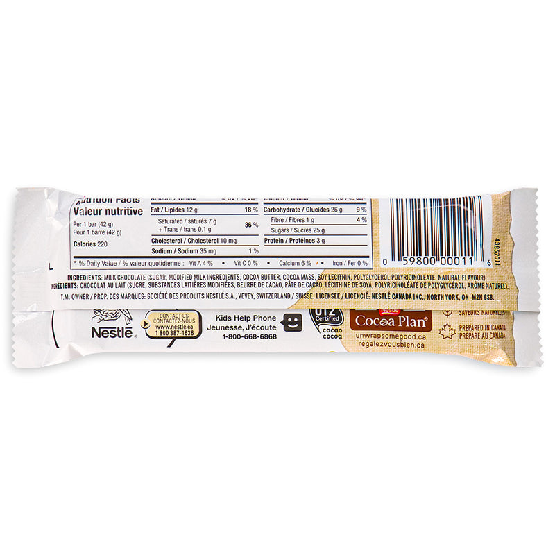 Aero Milk Chocolate Bubble Bar Back