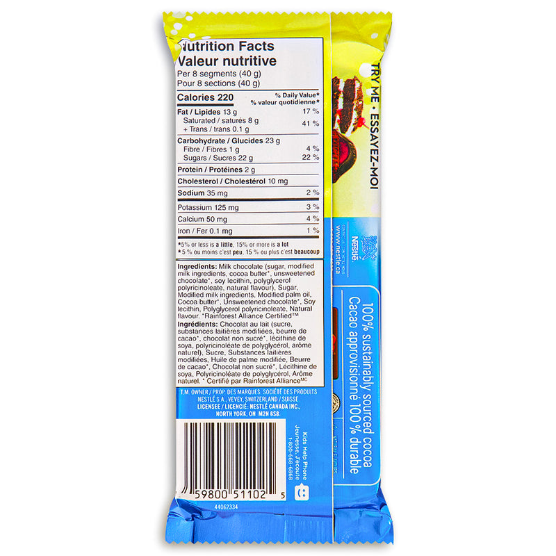 Aero Truffle Chocolate Mousse Milk Chocolate Bar 105 g Back
