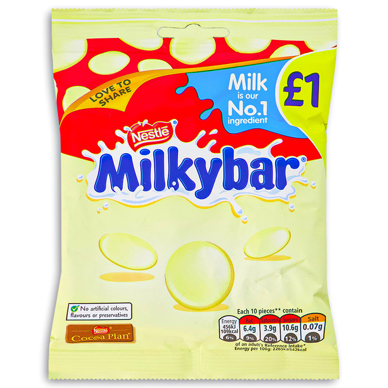 Milkybar White Buttons 85g Front