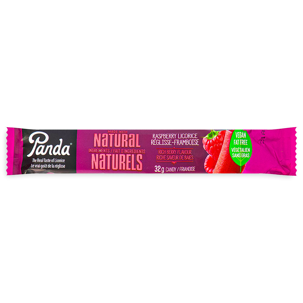 Panda All Natural Raspberry Licorice Bars 32g Front