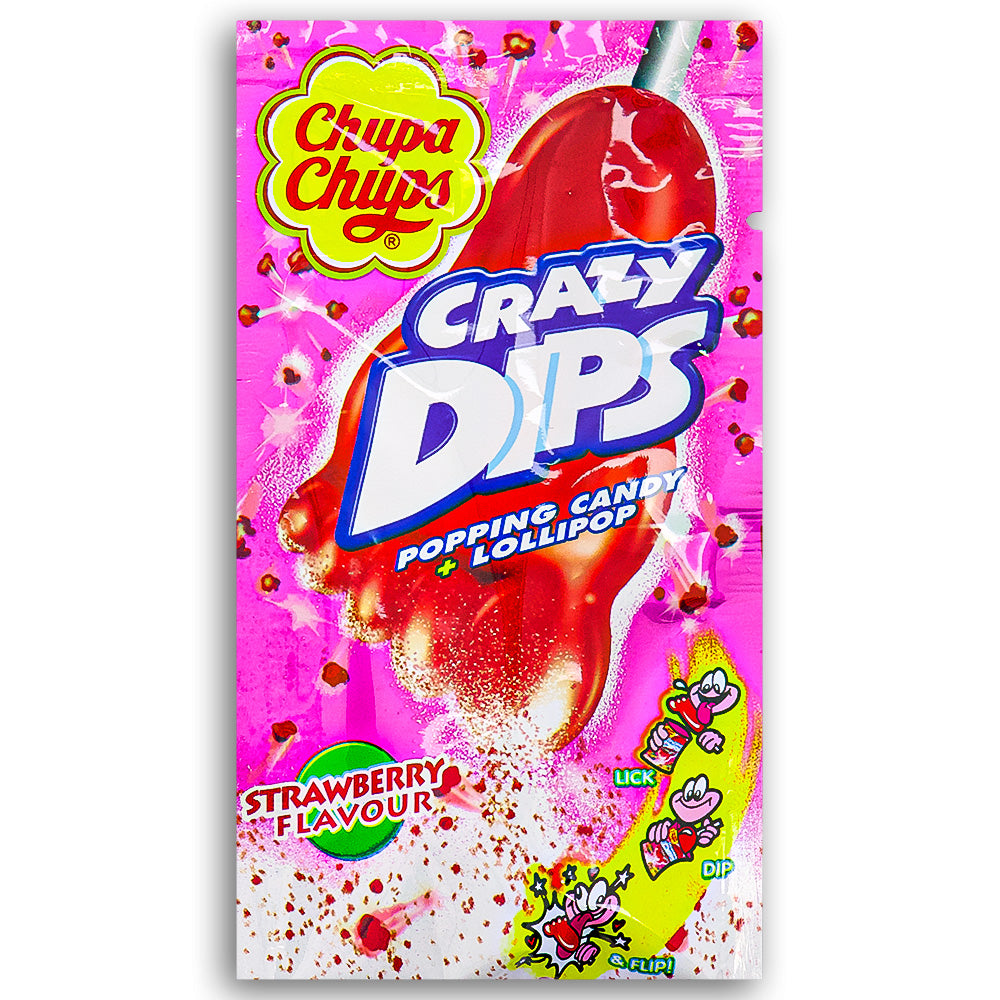 Chupa Chups Crazy Dips Strawberry Lollipops 14g Front