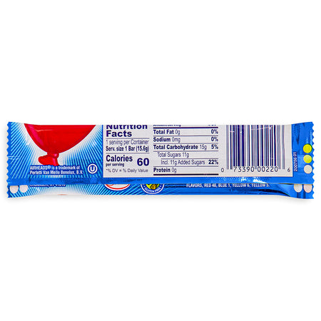 AirHeads Candy Taffy Bars Blue Raspberry - 15.6g Back