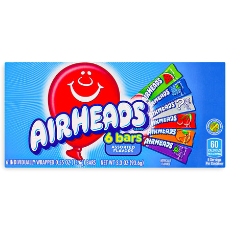 AirHeads Candy 6 Bars Theatre Pack - 94g Front