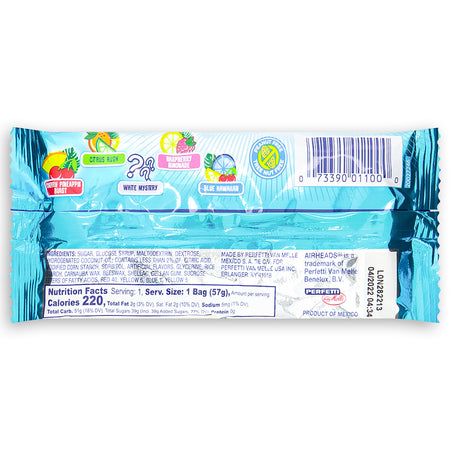 AirHeads Candy - Paradise Blends  Bites - 2oz Back Ingredients