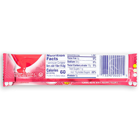 Airheads Candy - Cherry Taffy Bars 15.6g Back Ingredients