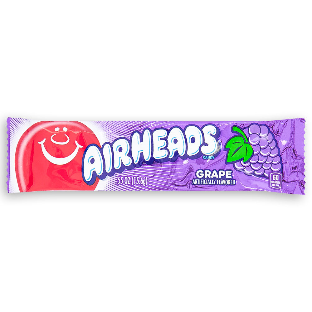 Airheads Candy - Grape Taffy Bars 15.6g Front-Retro Candy