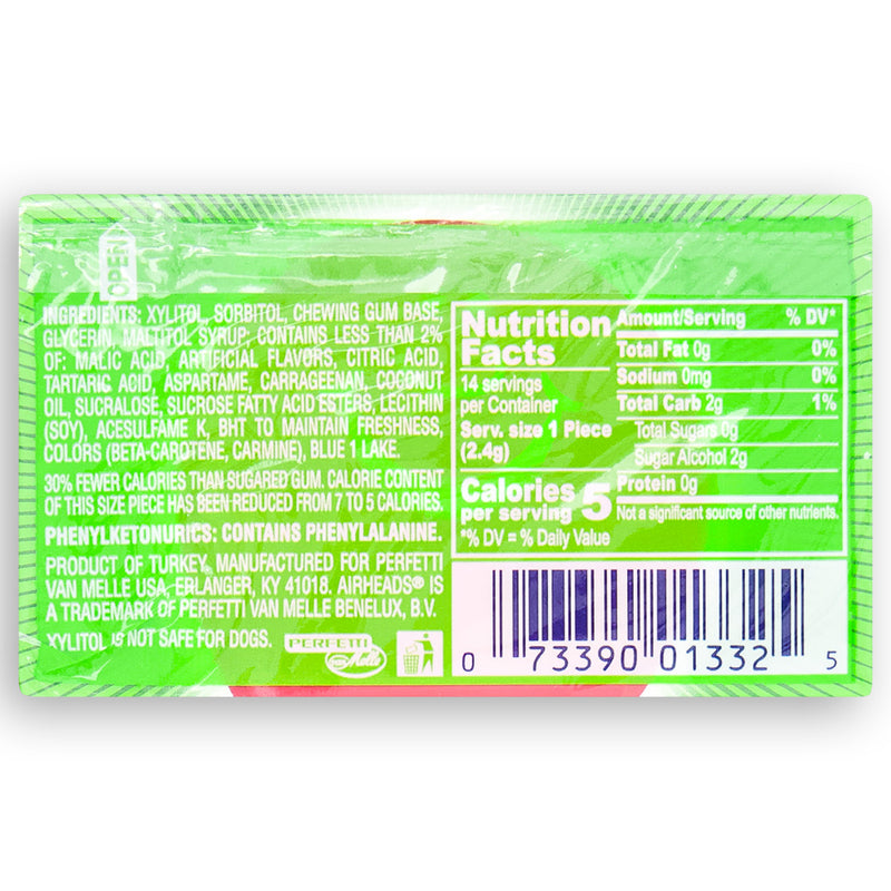 AirHeads Gum Watermelon Back Ingredients