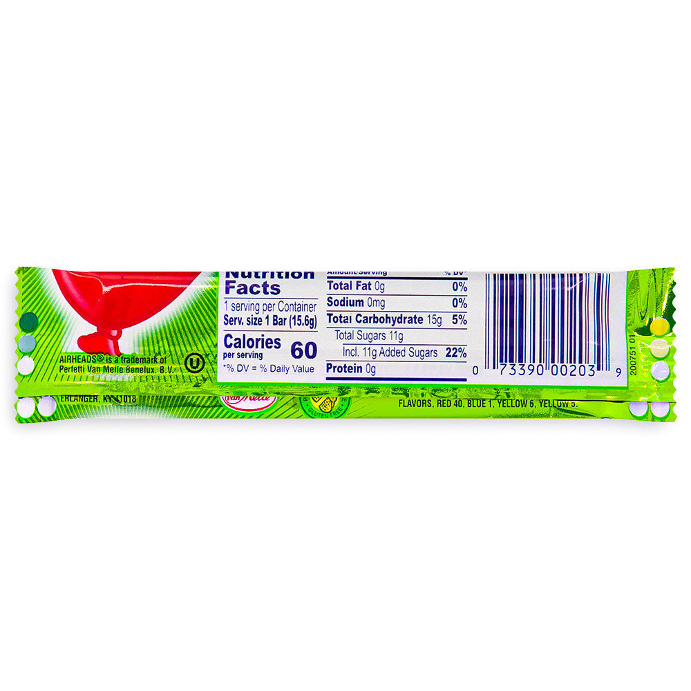 AirHeads Candy Watermelon Taffy - 15.6g Back