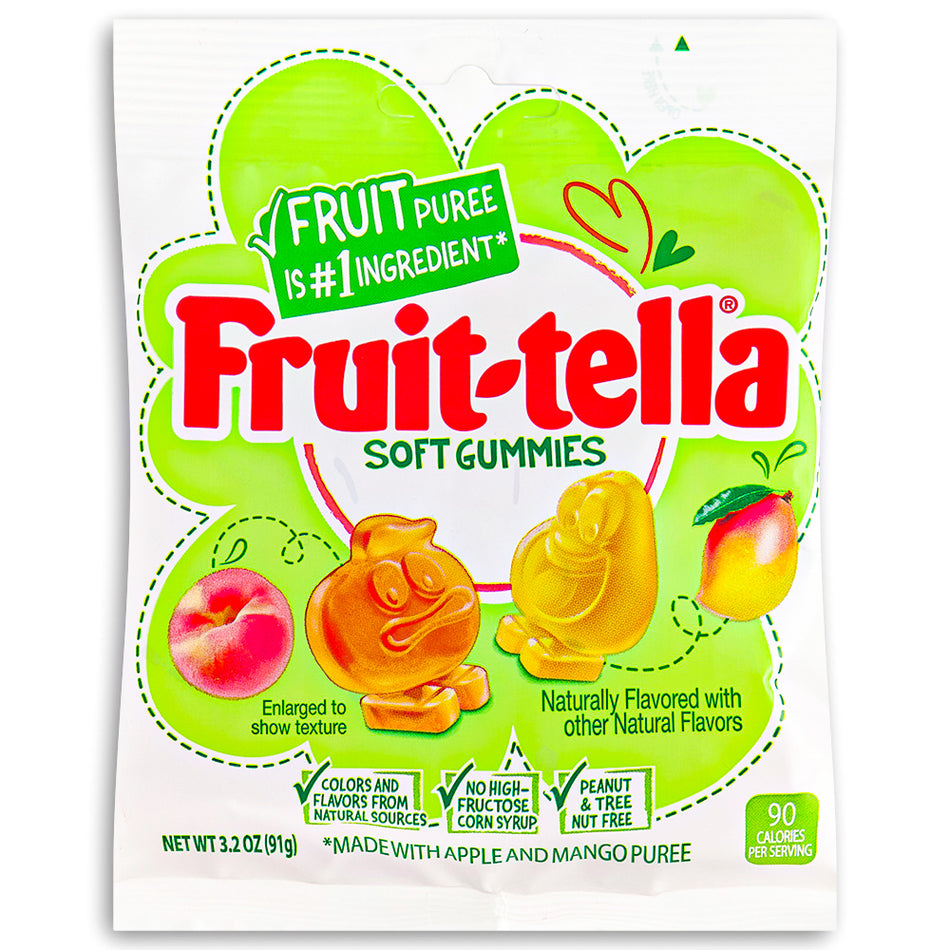 Fruit-tella Mango Peach Soft Gummies 3.2oz Front