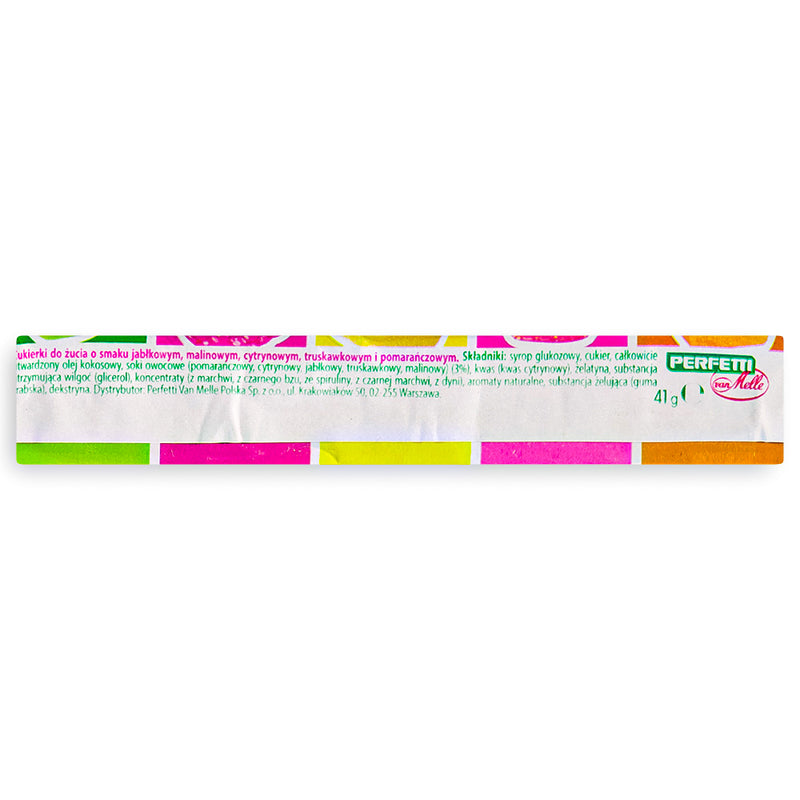 Fruit-Tella Rainbow Mix 41g Back - Fruit-Tella Candy - Fruit Tella - Fruit-Tella - Polish Candy - Chewy Candy