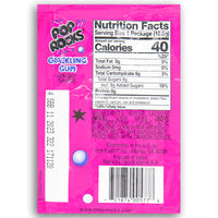Pop Rocks Bubble Gum Popping Candy Back Ingredients