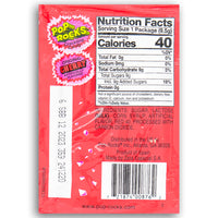 Pop Rocks Original Cherry Popping Candy Back Ingredients