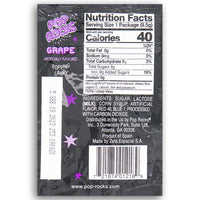 Pop Rocks Grape Popping Candy Back Ingredients