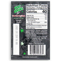 Pop Rocks Watermelon Popping Candy Back Ingredients