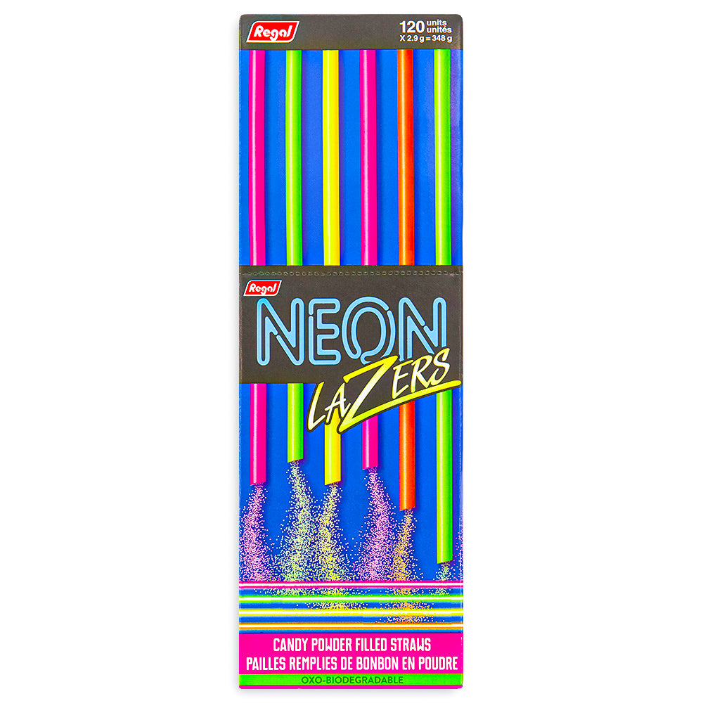 Neon Lazers Candy Straws 120 CT Front