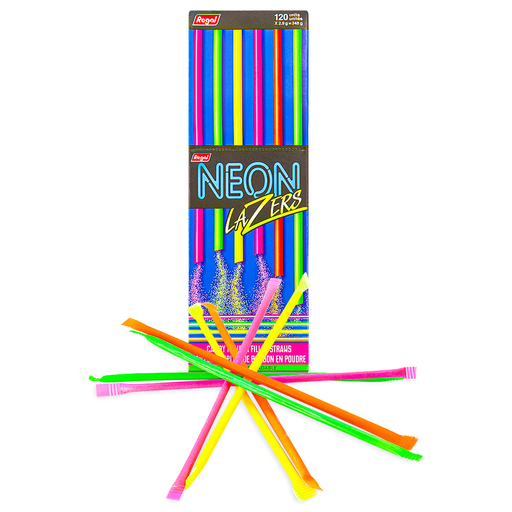 Neon Lazers Candy Straws 120 CT 