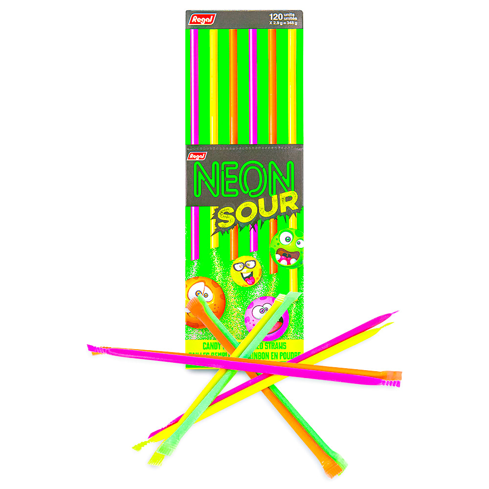 Neon Sour Candy Straws 120 CT 