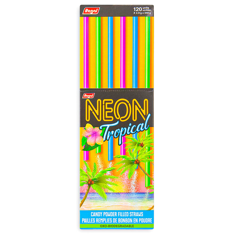 Neon Tropical Candy Straws 120 CT Front