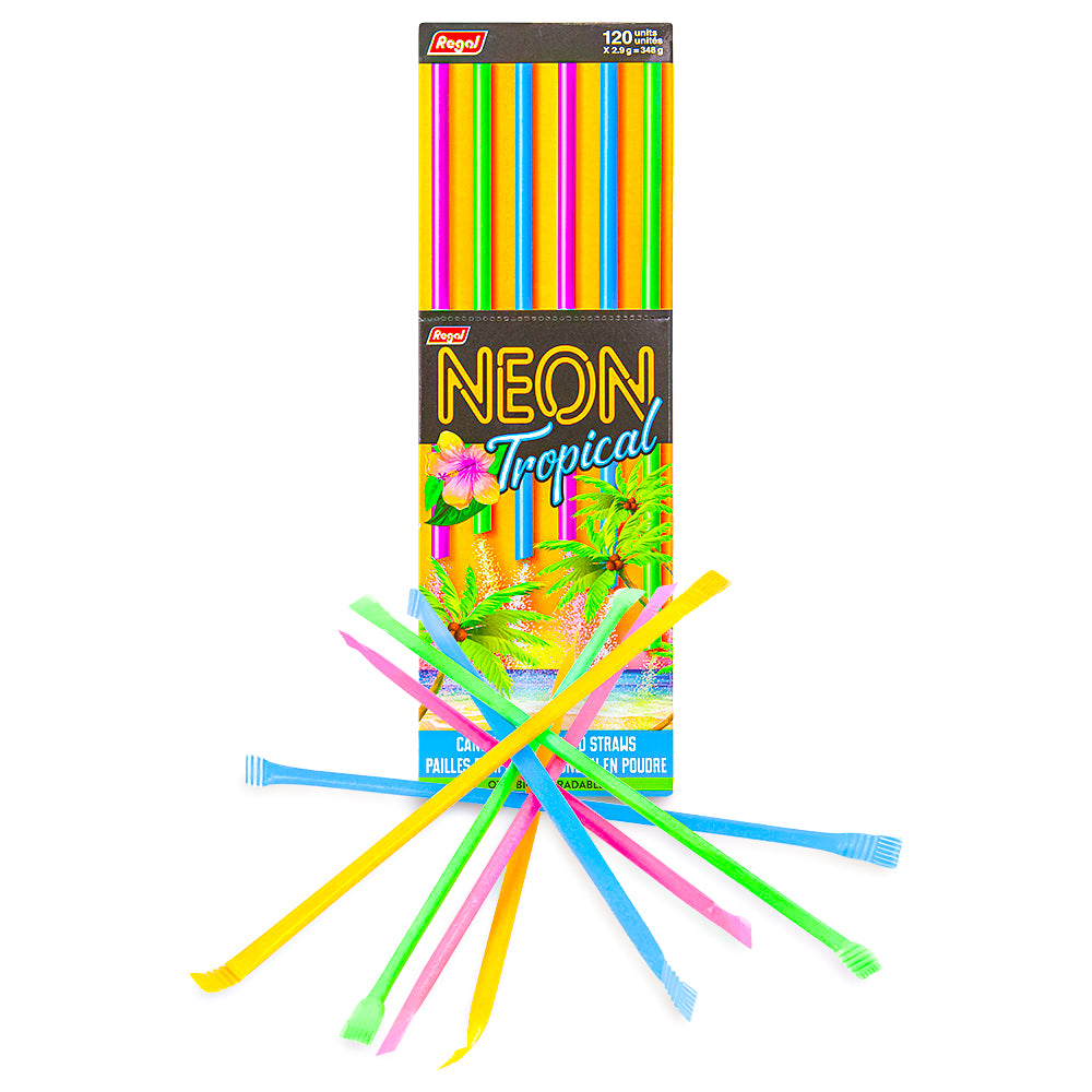 Neon Tropical Candy Straws 120 CT