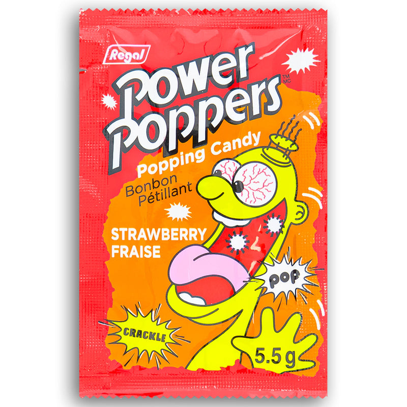 Power Poppers Popping Candy Strawberry Front