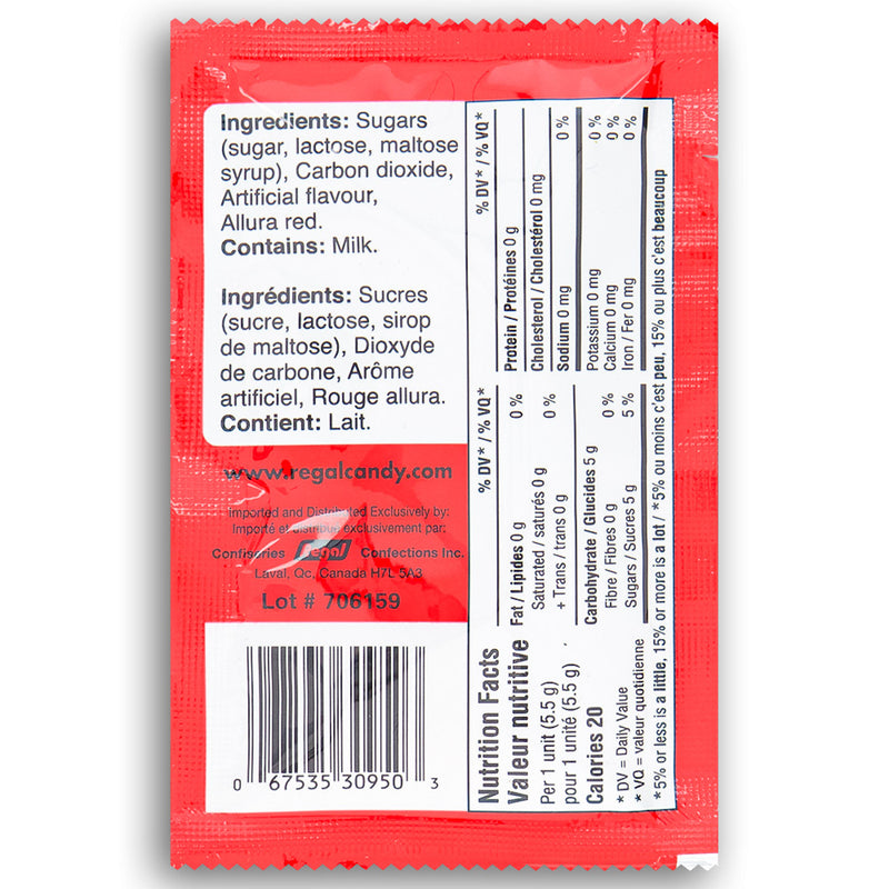 Power Poppers Popping Candy Strawberry Black Ingredients