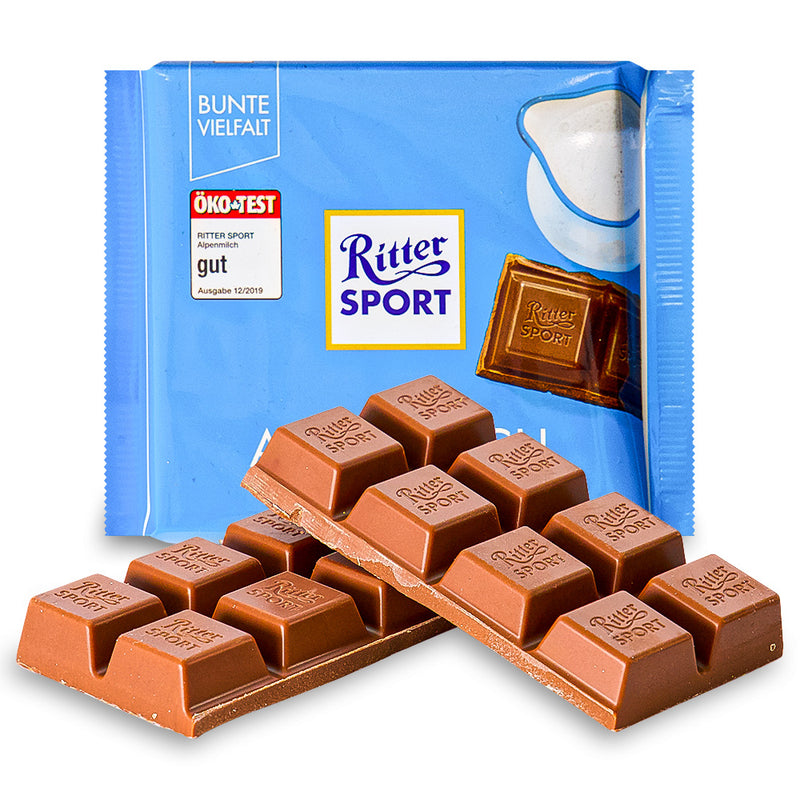 Ritter Sport 30% Cocoa Alpine Milk Chocolate 100g